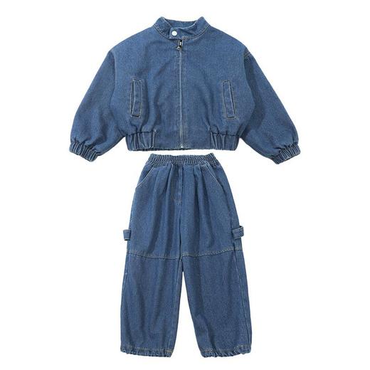 女童纯色牛仔套装2024春季新款韩版两件套洋气网红童装潮 商品图4