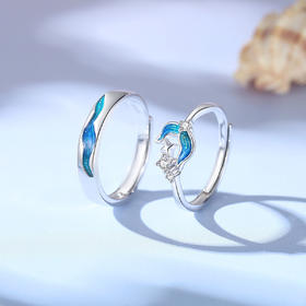 Winy925纯银深海眷恋对戒送女友闺蜜节日生日礼物