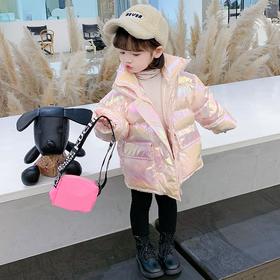 韩国儿童装女童春冬装棉衣亮色羽绒服加绒保暖不透风外套