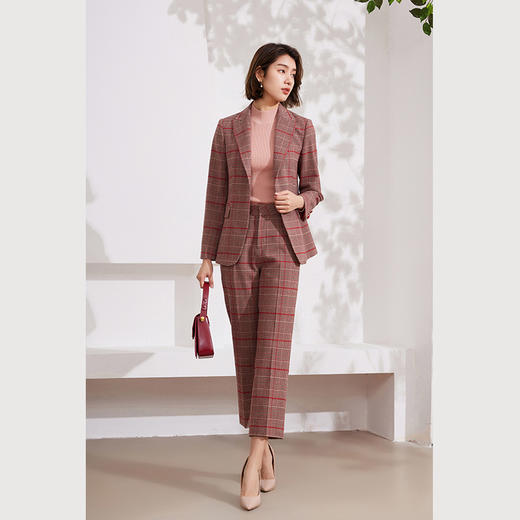 乔万尼英伦格纹通勤绵风羊毛西装EM1B101 商品图2