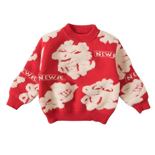 女童冬季卡通圆领毛衣2023新款宝宝韩版洋气打底衫童装潮 商品图4