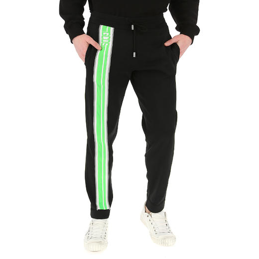 GCDS 男士绿色徽标提花棉质休闲运动裤 黑色 ASS19M030011 GREEN 商品图1