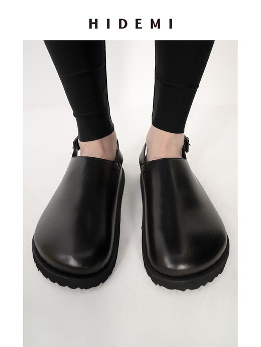 HIDEMI进口小牛皮一脚蹬时装厚底勃肯鞋 商品图5