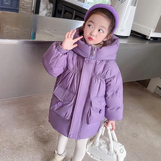 韩国儿童装女童冬装立体袋羽绒服保暖不透风外套发童装大衣 商品图2