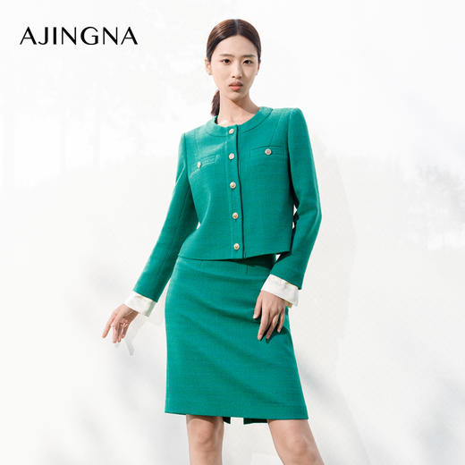 【商场同款】阿菁娜2024春夏新款精致显瘦短款A字半裙A29C113010 商品图2