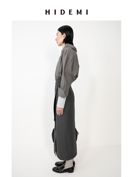 HIDEMI宽松蝙蝠袖翻领大廓形衬衫 商品图6