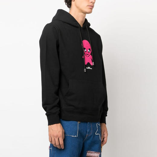 GCDS 男士外星人徽标连帽长袖卫衣 黑色 FW23M10019102 商品图1