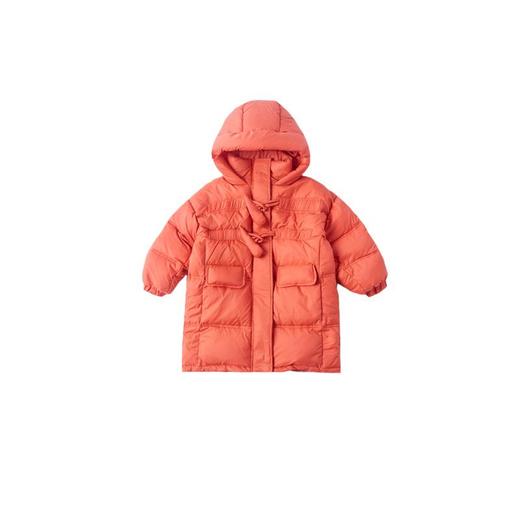 韩国儿童装女童冬装羊角扣纯色羽绒服保暖不透风外套大衣 商品图4