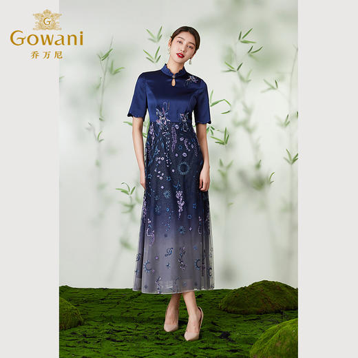 Gowani乔万尼2024商场同款旗袍连衣裙EM1E122601 商品图0