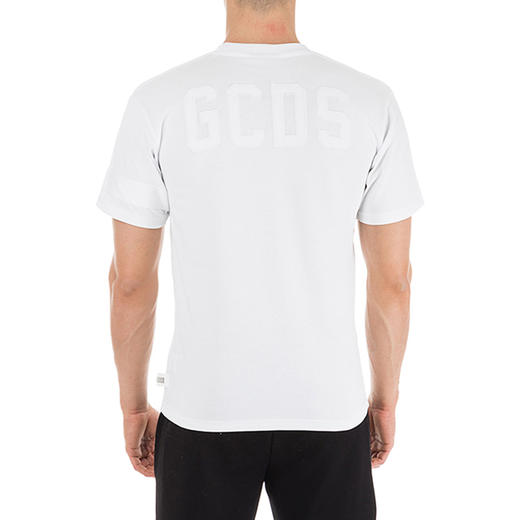 GCDS 男士字母徽标印花棉质圆领短袖T恤 白色 ACC94W020777 WHITE 商品图2