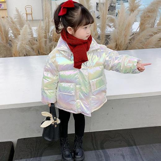 韩国儿童装女童春冬装棉衣亮色羽绒服加绒保暖不透风外套 商品图2