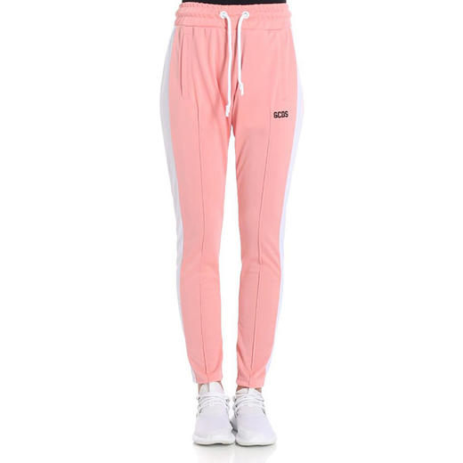 GCDS 男士字母徽标刺绣棉质休闲运动裤 粉色 ASS18M030055 ROSA 商品图0