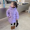 韩国儿童装女童冬装羊角扣纯色羽绒服保暖不透风外套大衣 商品缩略图1