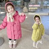 韩国儿童装女童冬装中长款纯色羽绒服保暖不透风外套大衣 商品缩略图2