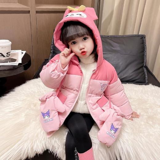 女童卡通手套棉衣棉衣冬装洋气外套宝宝儿童棉袄童装大衣 商品图0