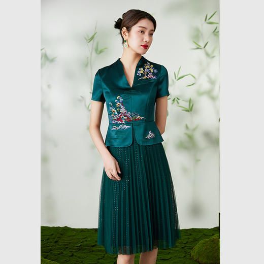 Gowani乔万尼2024商场同款旗袍连衣裙EM1E152401 商品图1