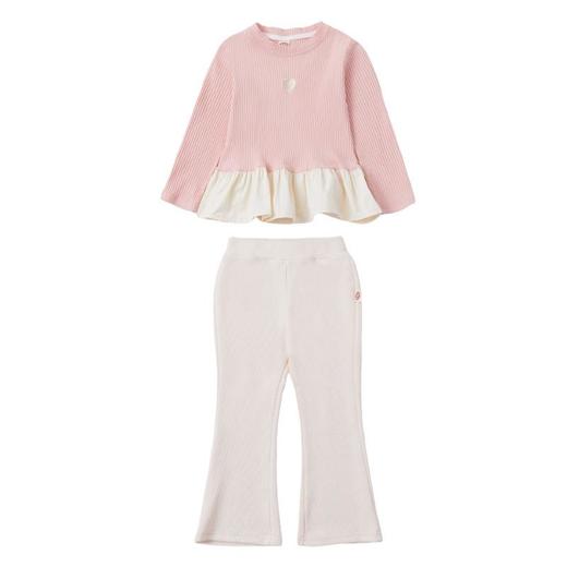 女童爱心坑条套装2024春季新款韩版两件套一件代发洋气网红童装潮 商品图4