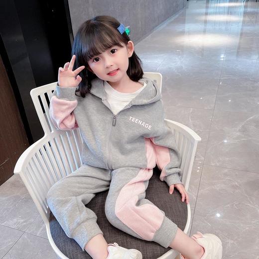 男女童字母印花休闲套装2024春季新款韩版小学生校服两件套童装潮 商品图0