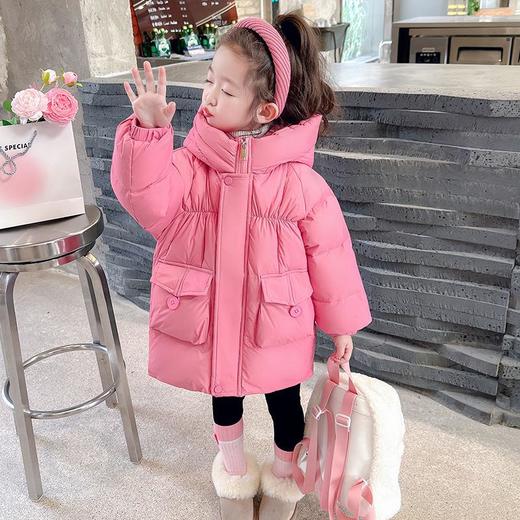韩国儿童装女童冬装立体袋羽绒服保暖不透风外套发童装大衣 商品图0