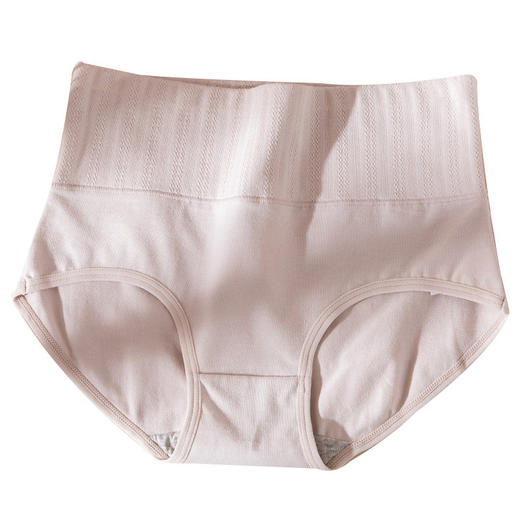 【收腹包臀！高腰竖条纹女士内裤】胖mm中腰女士大码 纯色透气 无痕棉内裤 女三角内裤 商品图4