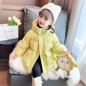儿童韩版女童冬装卡通羽绒服不透风外套洋气童装送包包潮