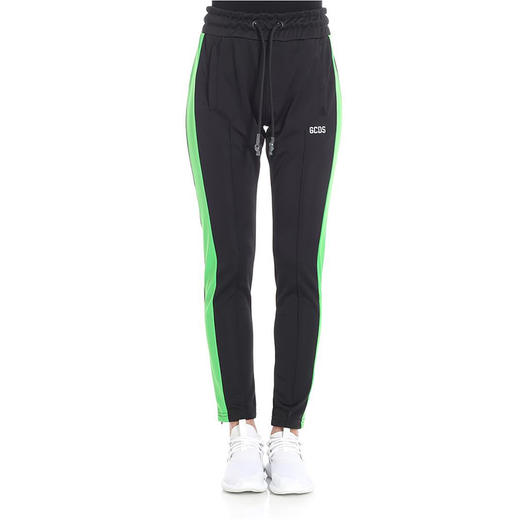 GCDS 男士字母徽标刺绣棉质休闲运动裤 黑色 ASS18M030055 NERO 商品图0