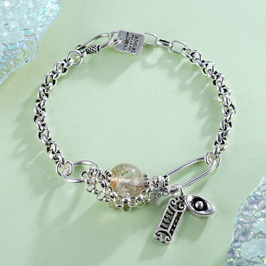 子佩集S925银串珠复古手链【TSB0001-25】发晶手链2402 商品图1