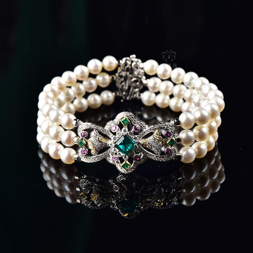 【蝶舞花园】祖母绿珍珠手链-CB2401075 商品图6