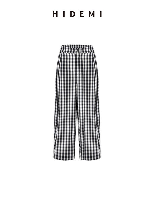 HIDEMI黑白格纹极简设计感长款风衣套装 商品图11