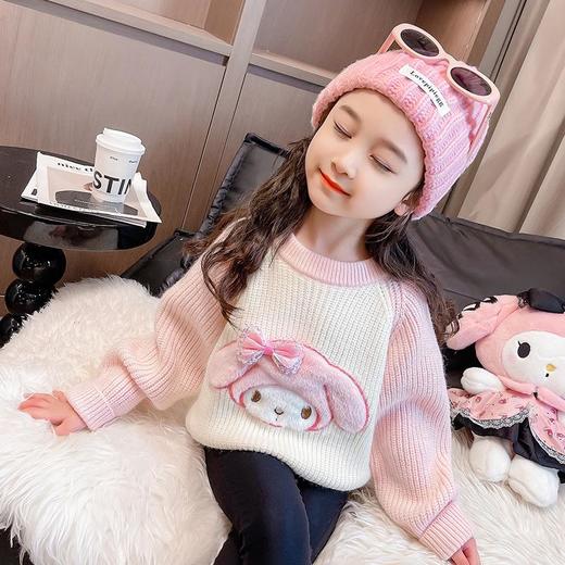 女童卡通加绒毛衣冬季2023新款宝宝韩版洋气针织衫童装潮 商品图1
