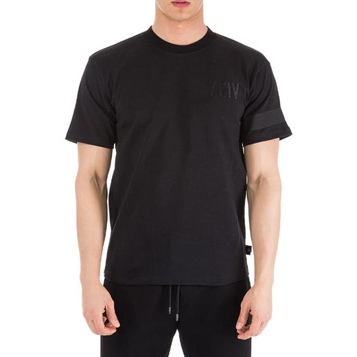 GCDS 男士字母徽标印花棉质圆领短袖T恤 黑色 ACC94W020777 BLACK 商品图0