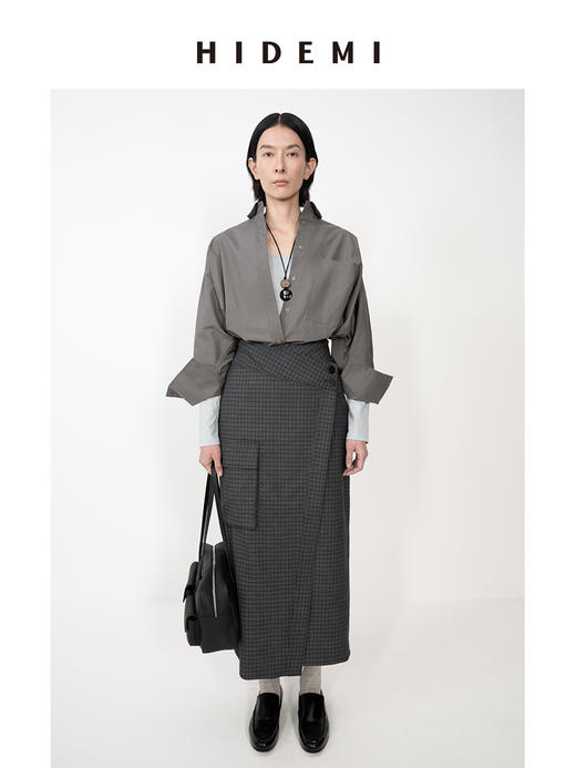 HIDEMI宽松蝙蝠袖翻领大廓形衬衫 商品图5