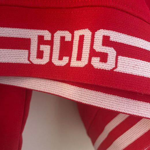 GCDS 女士字母徽标棉质长袖连帽卫衣 红色 AW020029 ROSSO 商品图3