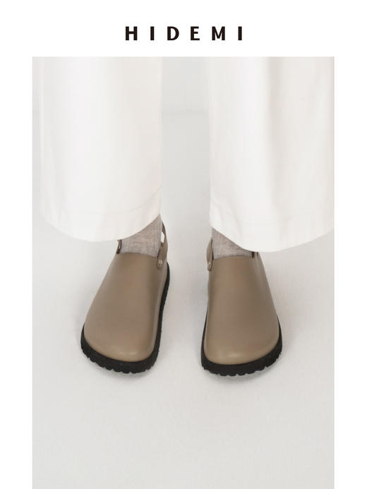 HIDEMI进口小牛皮一脚蹬时装厚底勃肯鞋 商品图3