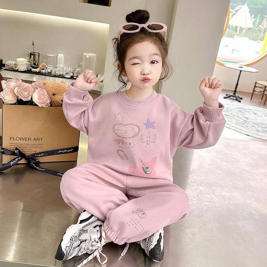 女童卡通圆领套装2024春季新款韩版两件套洋气网红童装潮 商品图0