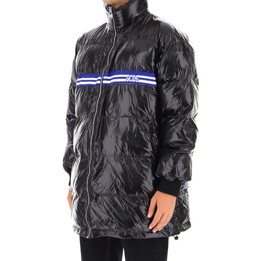 GCDS 男士字母徽标拉链棉服 黑色 AFW19M040030 BLACK 商品图2