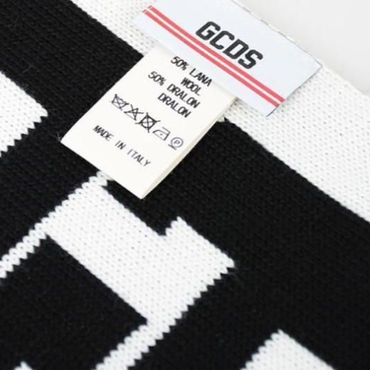 【闫桉同款】GCDS 男士字母徽标提花围巾 黑色 AFW19M010040 BLACK 商品图2