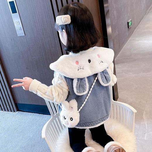 2023秋冬新款儿童兔子牛仔马甲加厚保暖背心韩版洋气童装 商品图1