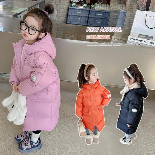 韩国儿童装女童冬装贴标羽绒服保暖不透风外套洋气大衣潮 商品图3
