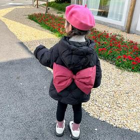 韩国儿童装女童冬装后背大蝴蝶结羽绒服不透风外套洋气童装潮