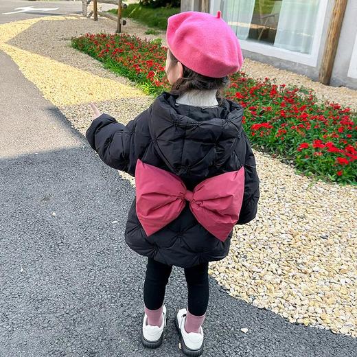 韩国儿童装女童冬装后背大蝴蝶结羽绒服不透风外套洋气童装潮 商品图0
