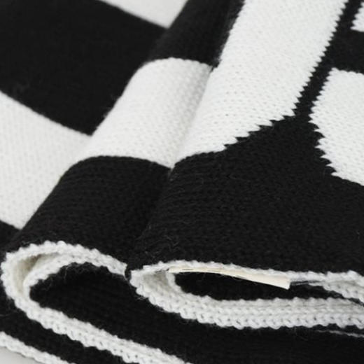 【闫桉同款】GCDS 男士字母徽标提花围巾 黑色 AFW19M010040 BLACK 商品图1