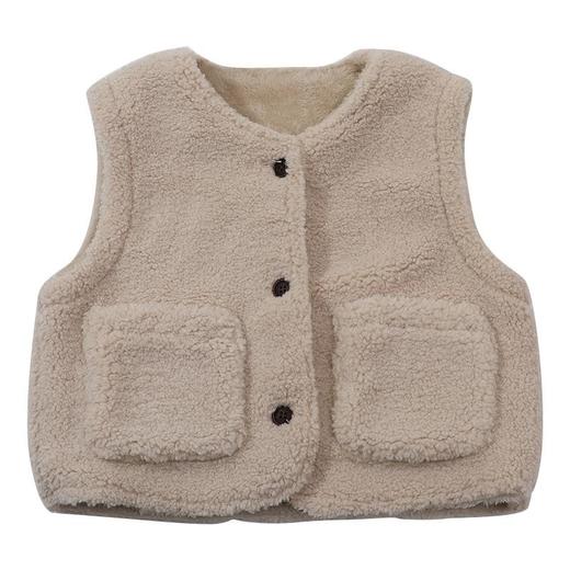 2023秋冬新款儿童羊羔毛马甲男女童加厚保暖韩版洋气纯色马夹童装 商品图4