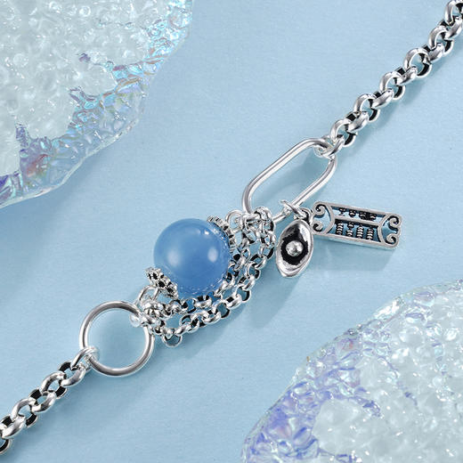子佩集S925银串珠复古手链【TSB0001-25】海蓝宝手链2402 商品图1