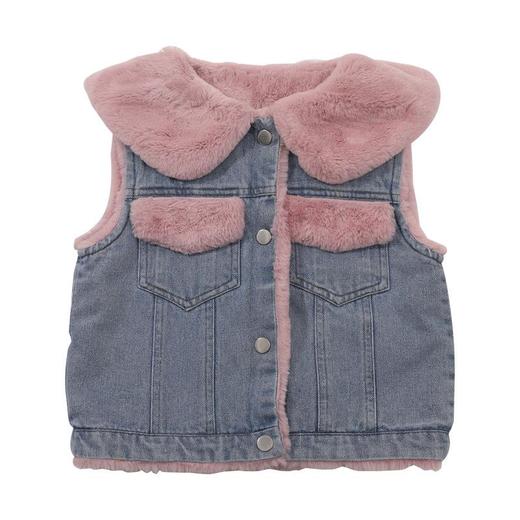 2023秋冬新款儿童兔子牛仔马甲加厚保暖背心韩版洋气童装 商品图4