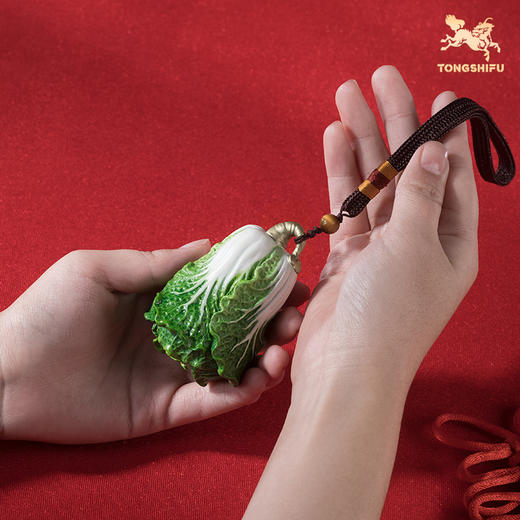 铜师傅 铜摆件《手中有财》家居桌面装饰品白菜把玩手件礼品 商品图4