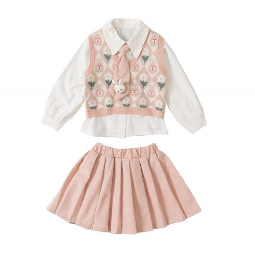 女童毛衣马甲衬衣三件套2024春季新款韩版套装洋气童装潮 商品图4