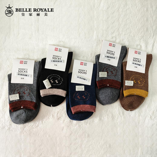 【19.9元3双，数量拍3】优待源选清仓棉袜女款男士精梳棉羊毛秋冬厚袜子中筒YXMW012 商品图7