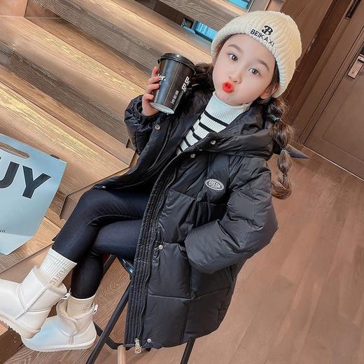 韩国儿童装女童冬装中长款休闲羽绒服保暖不透风外套大衣 商品图2