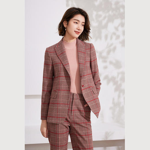 乔万尼英伦格纹通勤绵风羊毛西装EM1B101 商品图1